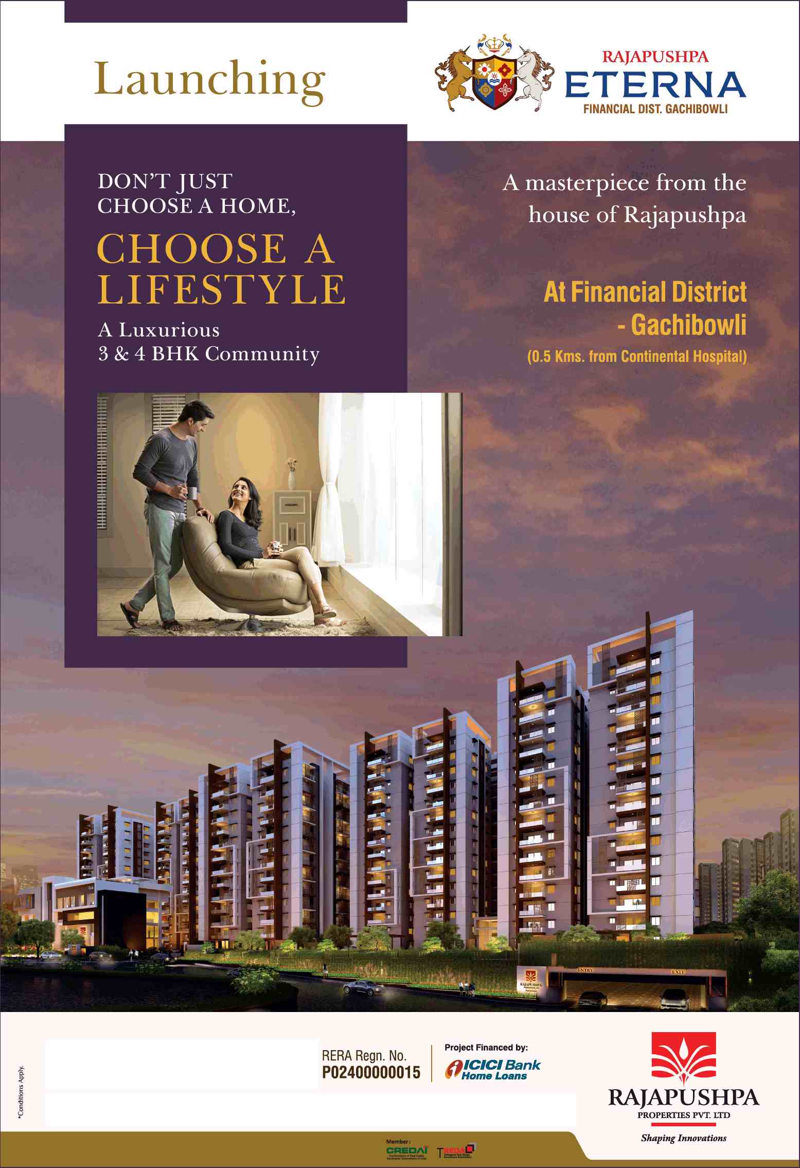 Launching Rajapushpa Eterna at Gachibowli, Hyderabad